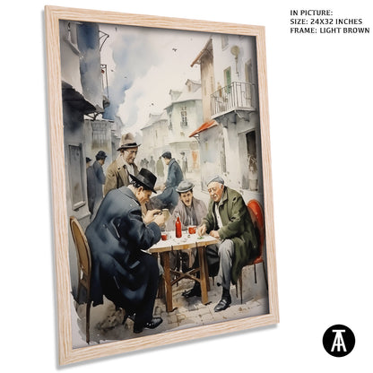 Artwork in Dark Brown Frame