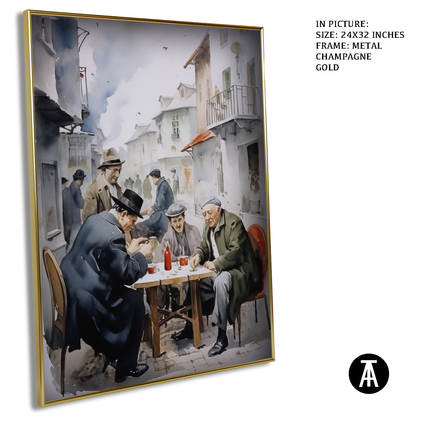 Artwork in Light Brown Frame