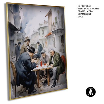 Artwork in Light Brown Frame