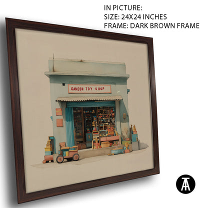 Artwork in Dark Brown Frame