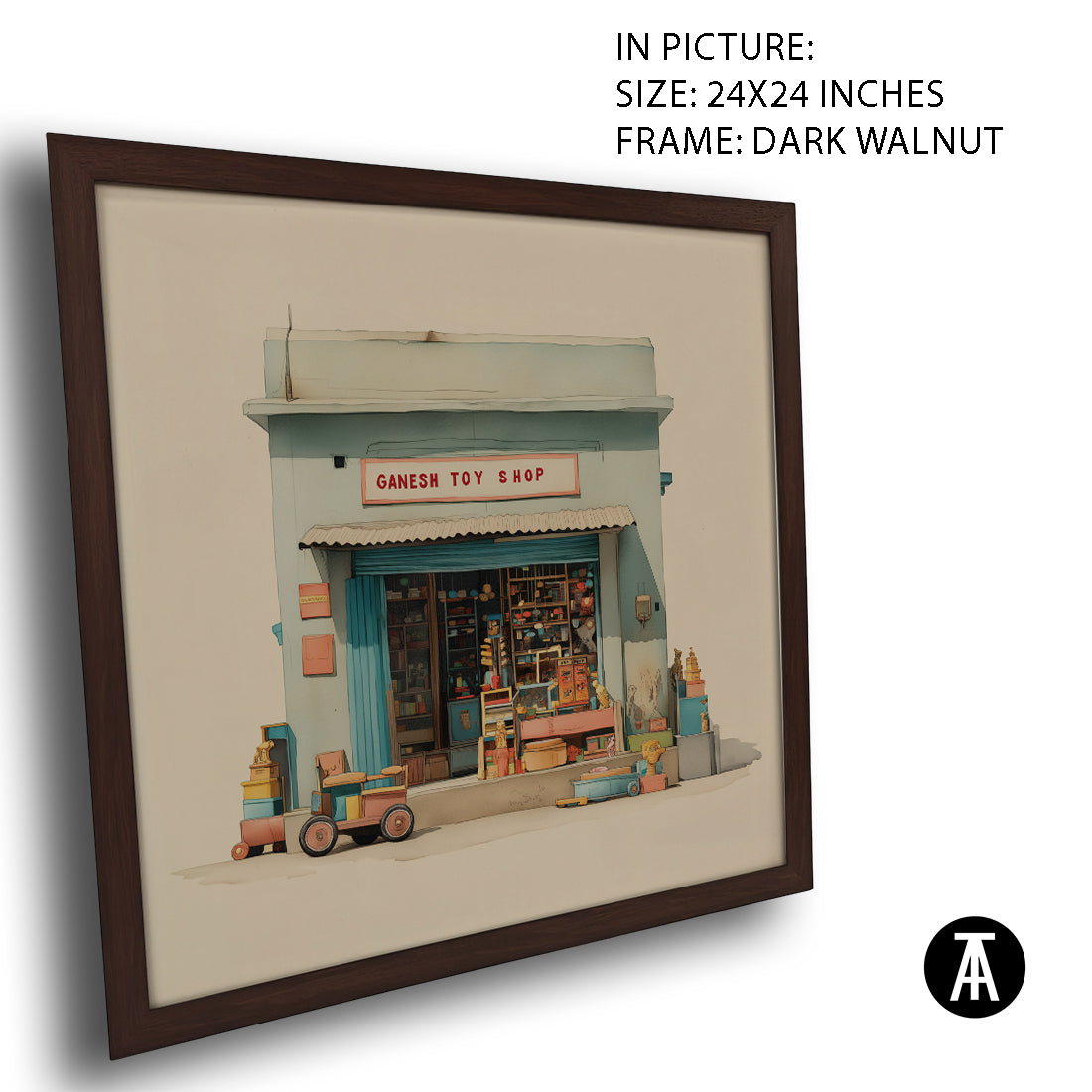 Artwork in Dark Walnut Frame
