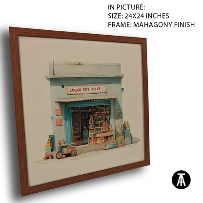 Artwork in Mahogany Finish Frame