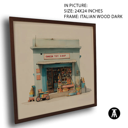 Artwork in Dark Wood Frame