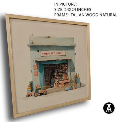 Artwork in Natural Wood Frame