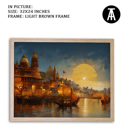Artwork in Dark Brown Frame