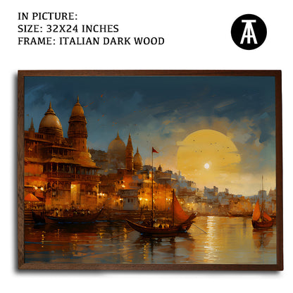 Artwork in Dark Wood Frame