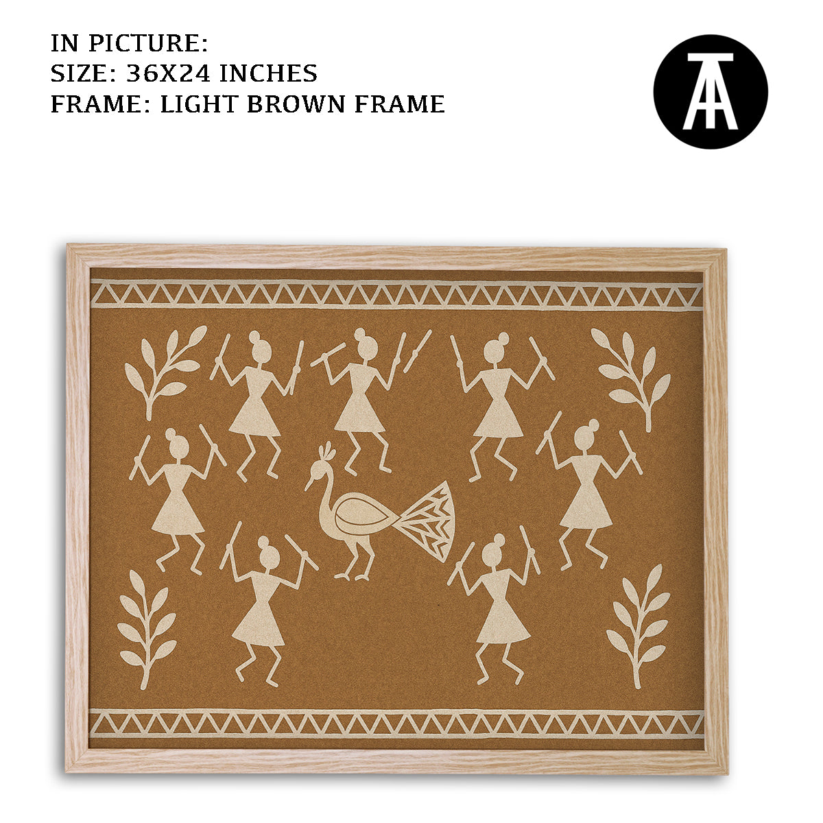 Artwork in Light Brown Frame