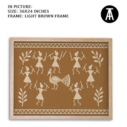 Artwork in Light Brown Frame