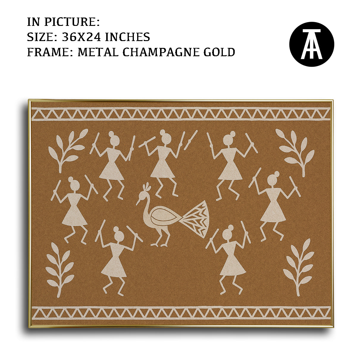 Artwork in Metal Champagne Gold Frame