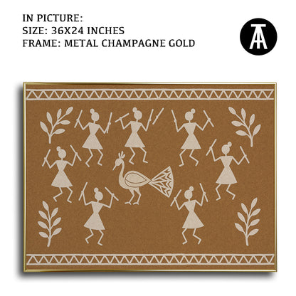 Artwork in Metal Champagne Gold Frame