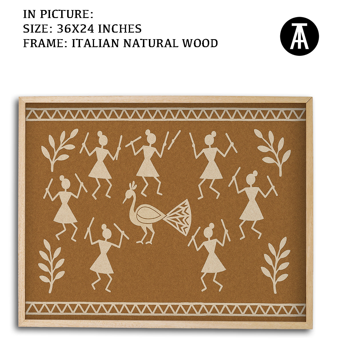 Artwork in Natural Wood Frame