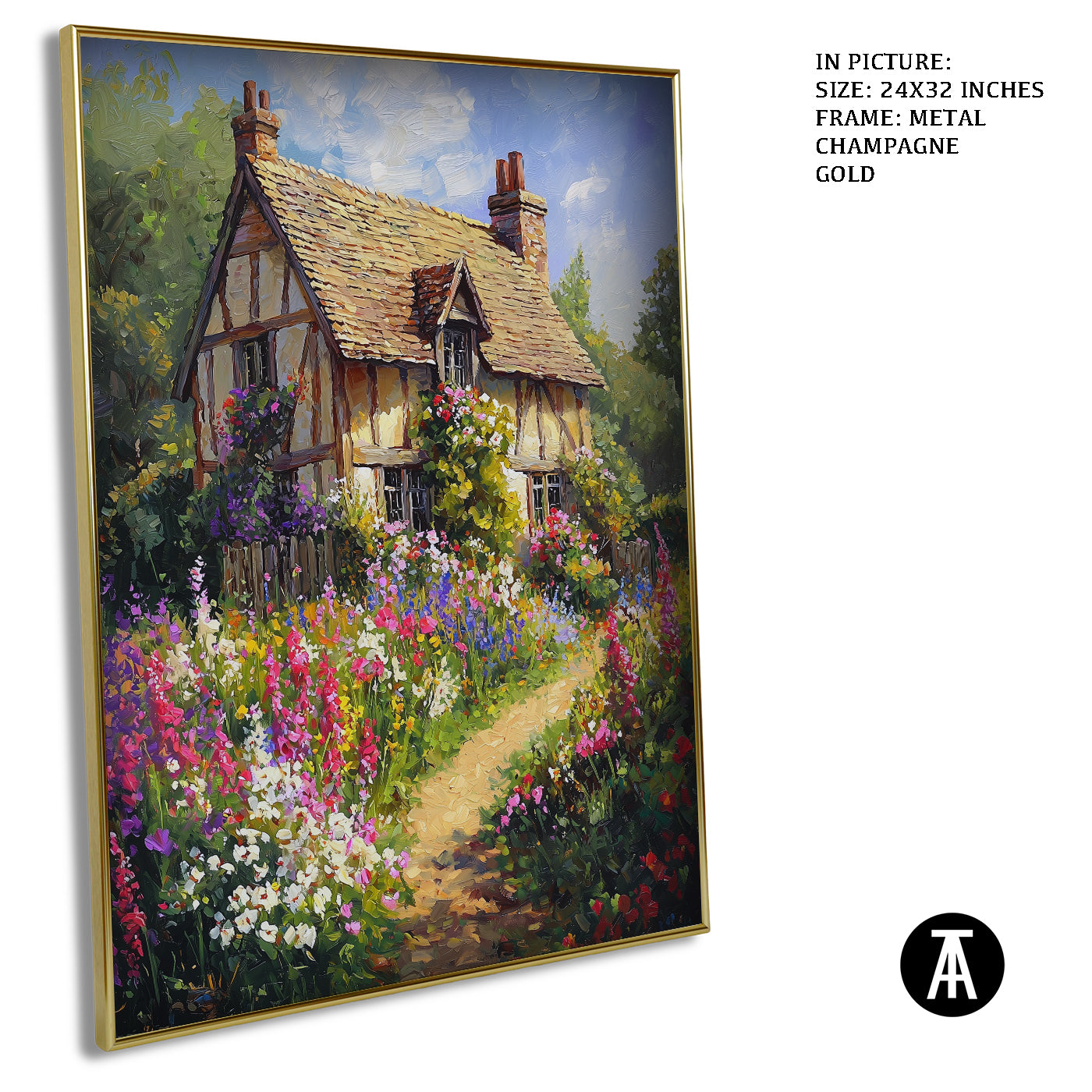 Artwork in Light Brown Frame