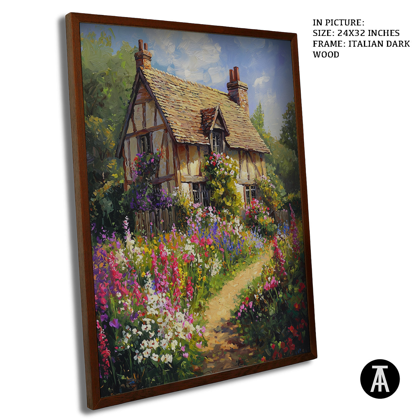 Artwork in Dark Wood Frame