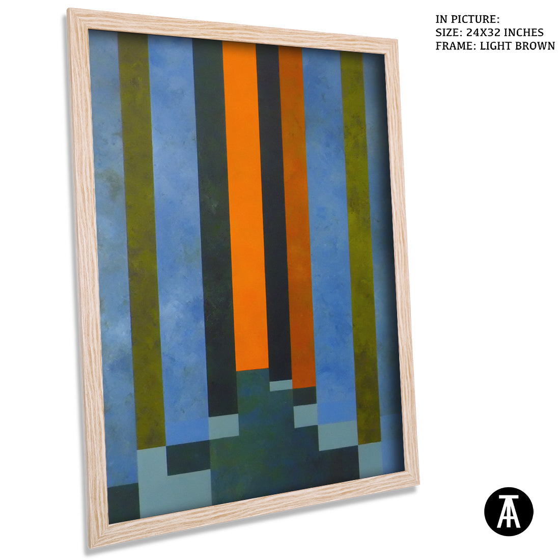 Artwork in Light Brown Frame