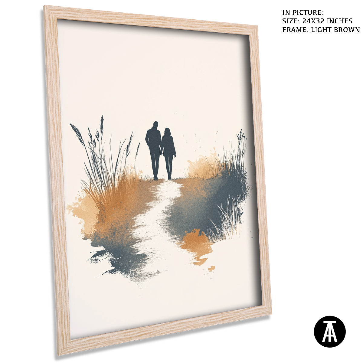 Artwork in Dark Brown Frame