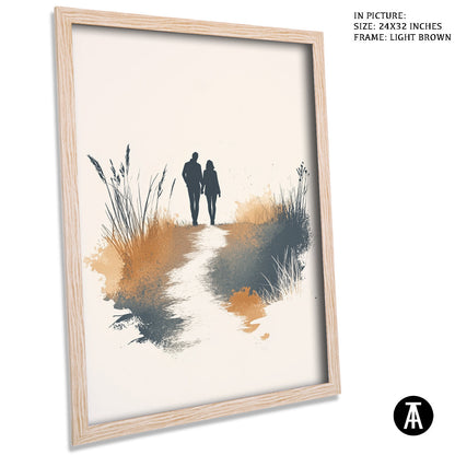 Artwork in Dark Brown Frame