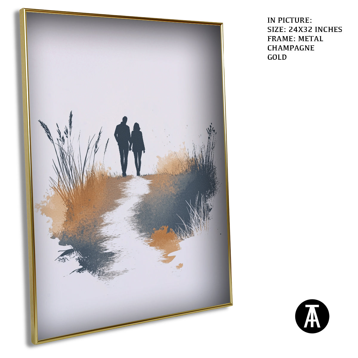 Artwork in Light Brown Frame