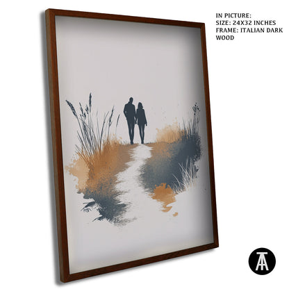 Artwork in Dark Wood Frame