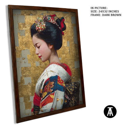 Artwork in Metal Champagne Gold Frame