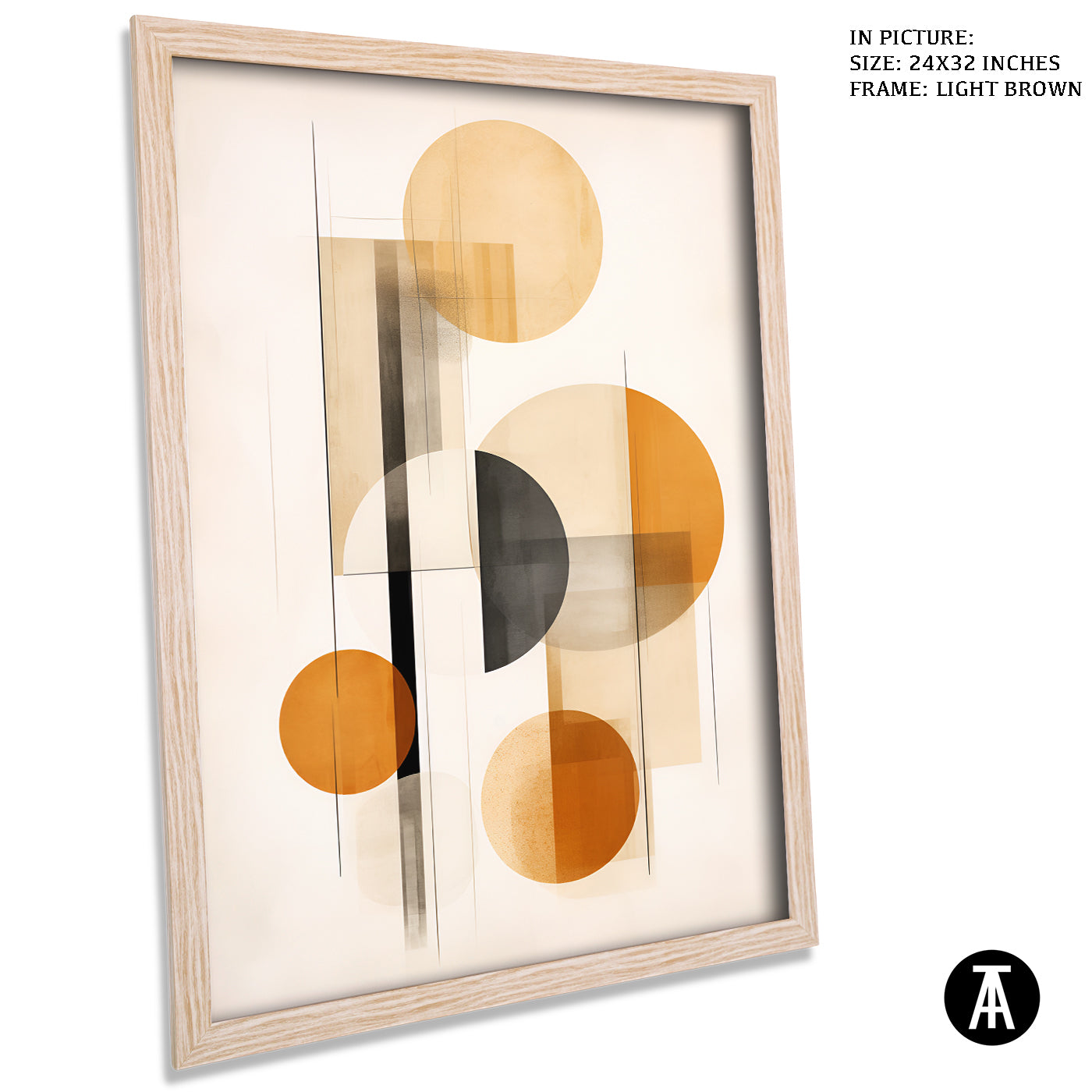 Artwork in Dark Brown Frame