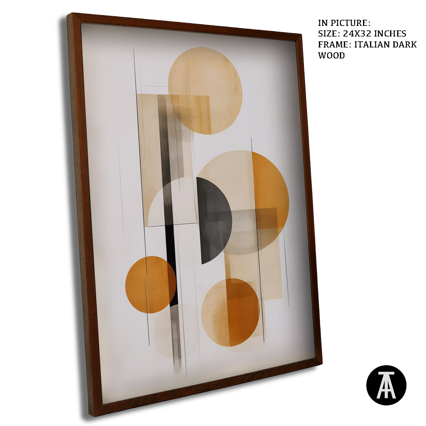 Artwork in Dark Wood Frame