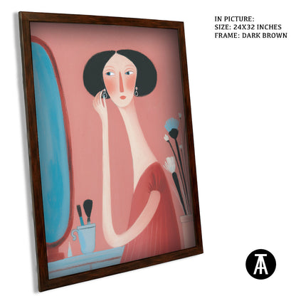 Artwork in Dark Brown Frame