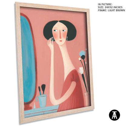 Artwork in Light Brown Frame