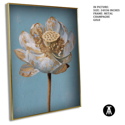 Artwork in Metal Champagne Gold Frame