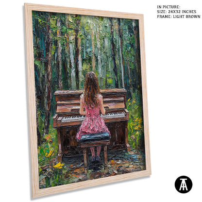 Artwork in Dark Brown Frame