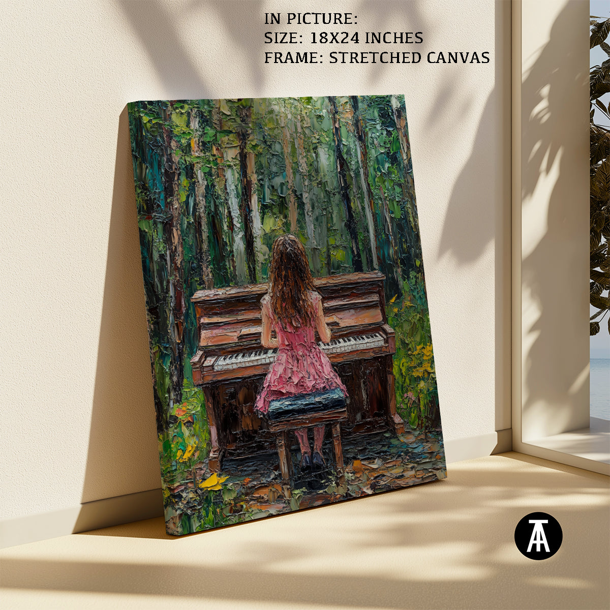 Artwork in Natural Wood Frame
