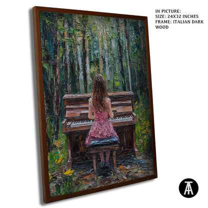 Artwork in Dark Wood Frame