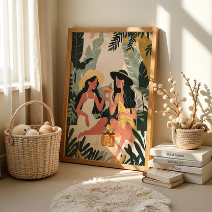 Boho Art Painting in a Lifestyle Setting