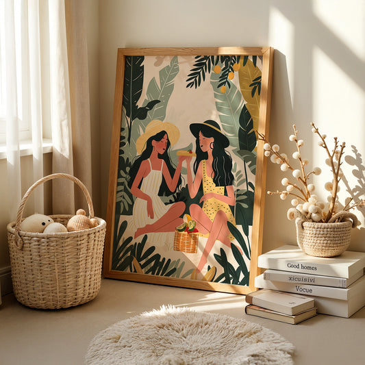 Boho Art Painting in a Lifestyle Setting