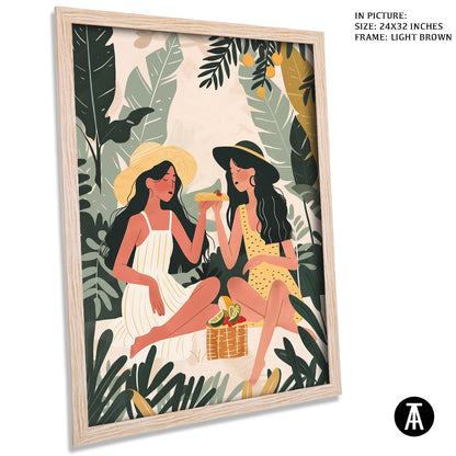 Artwork in Light Brown Frame