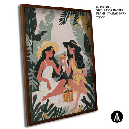 Artwork in Dark Wood Frame