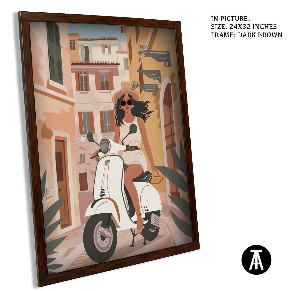 Sample Artwork in Dark Brown Frame