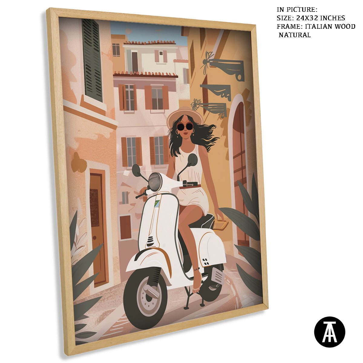 Sample Artwork in Italian Wood Framing Natural