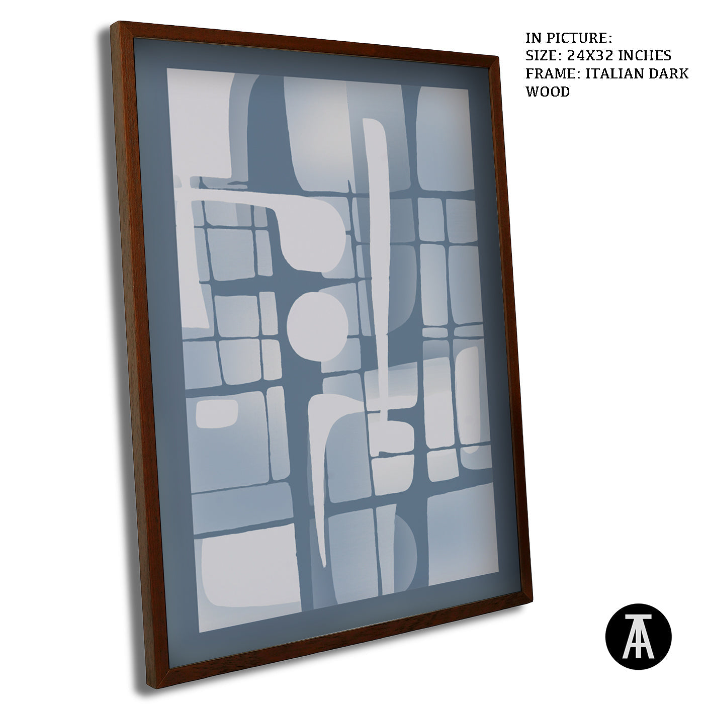 Artwork in Dark Wood Frame