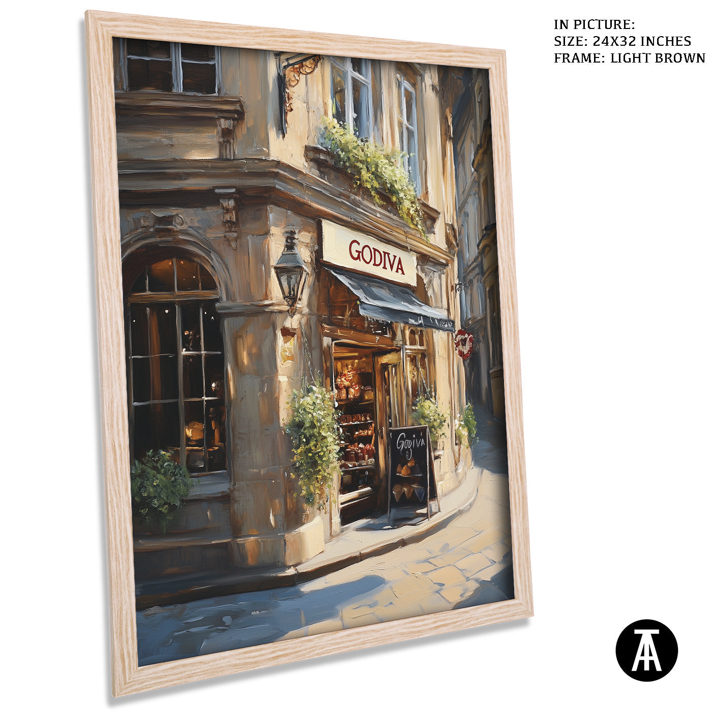 Artwork in Dark Brown Frame