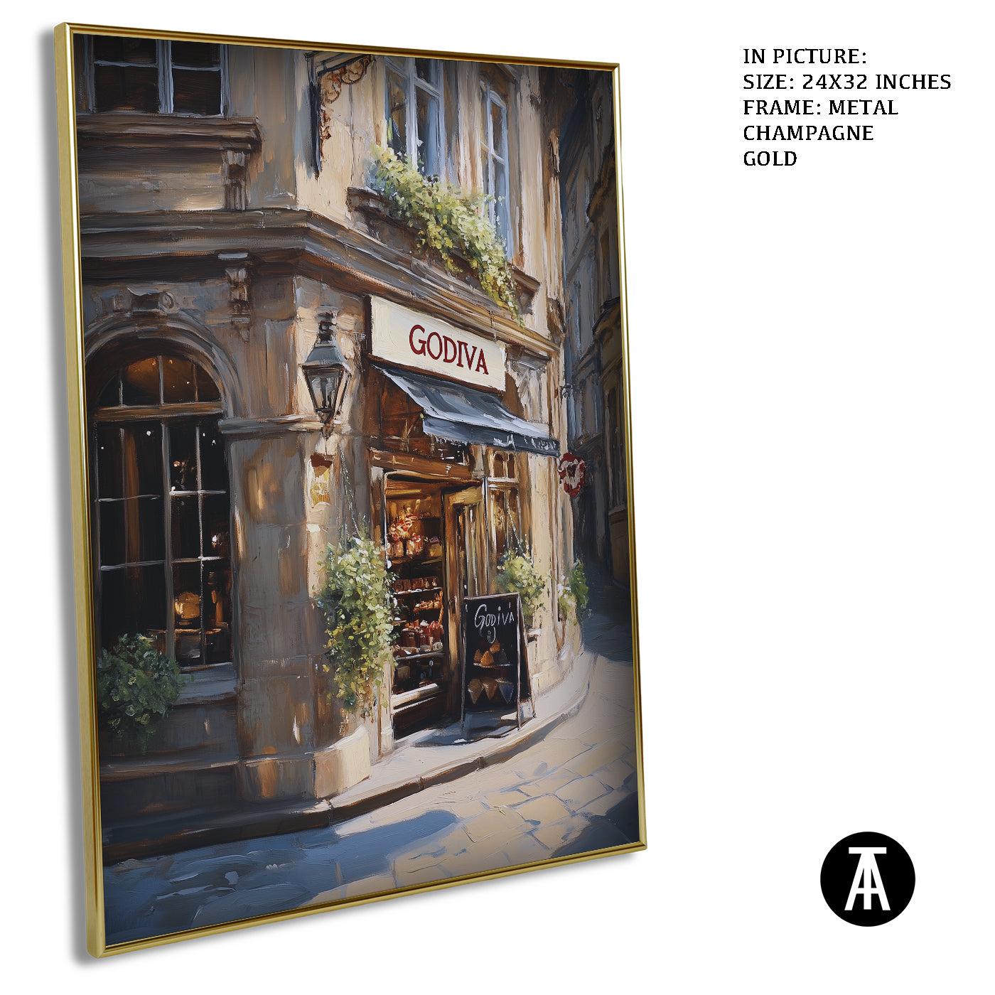 Artwork in Light Brown Frame