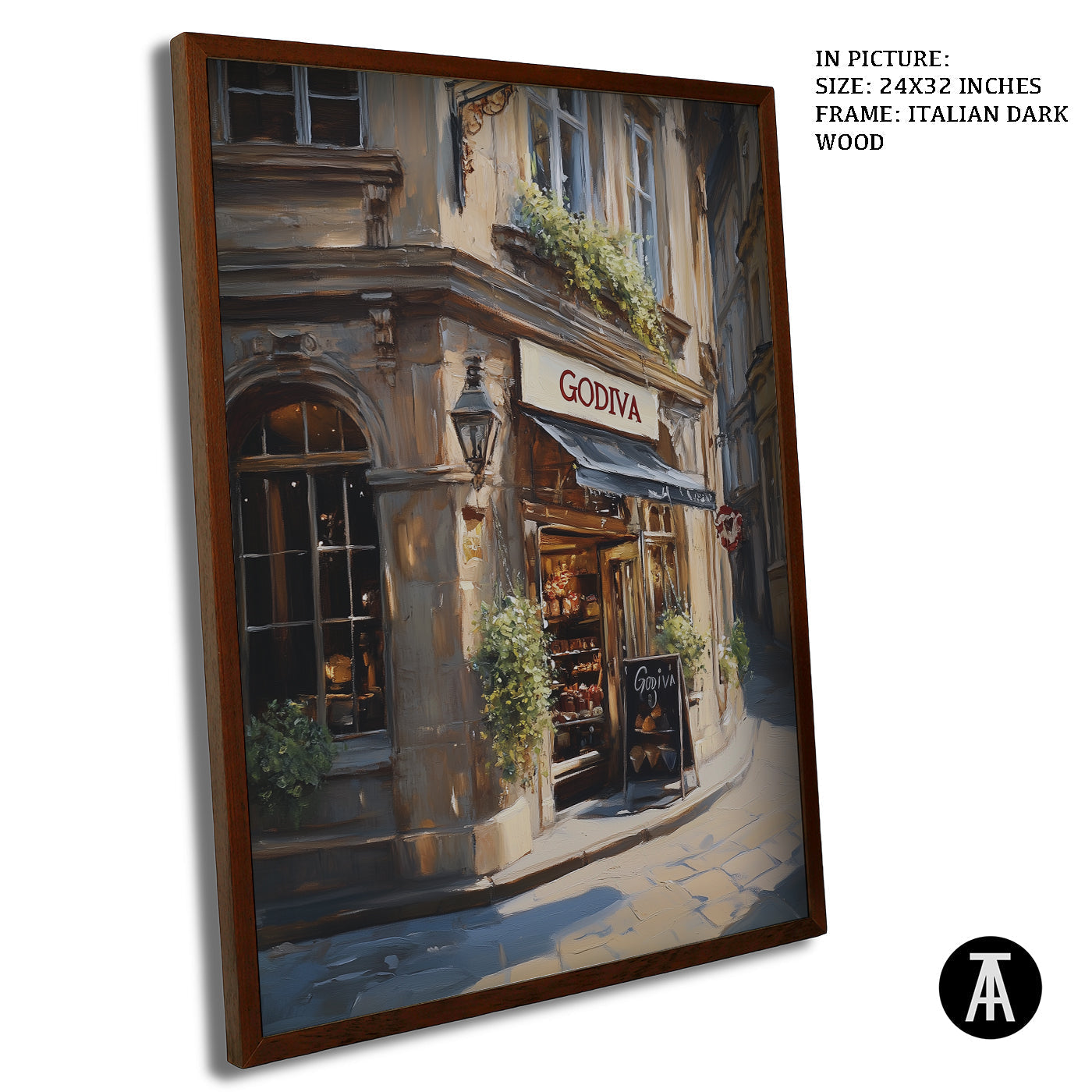 Artwork in Dark Wood Frame