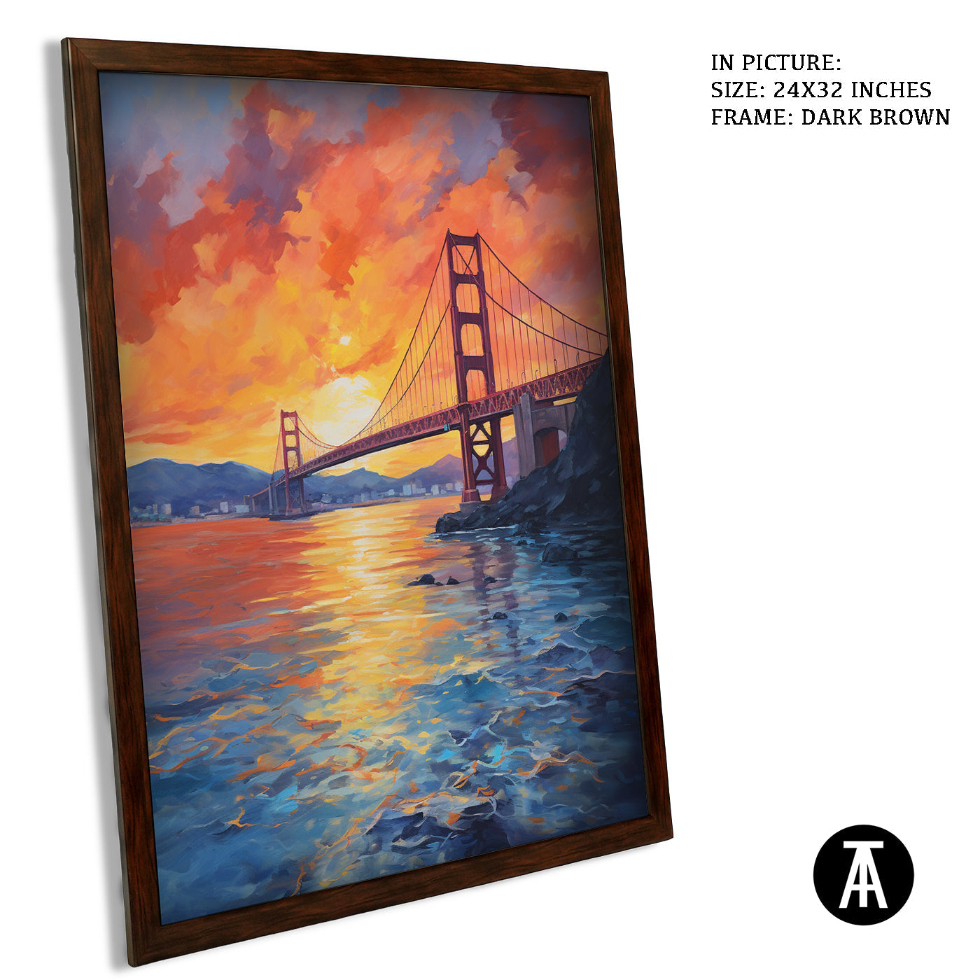 Artwork in Metal Champagne Gold Frame