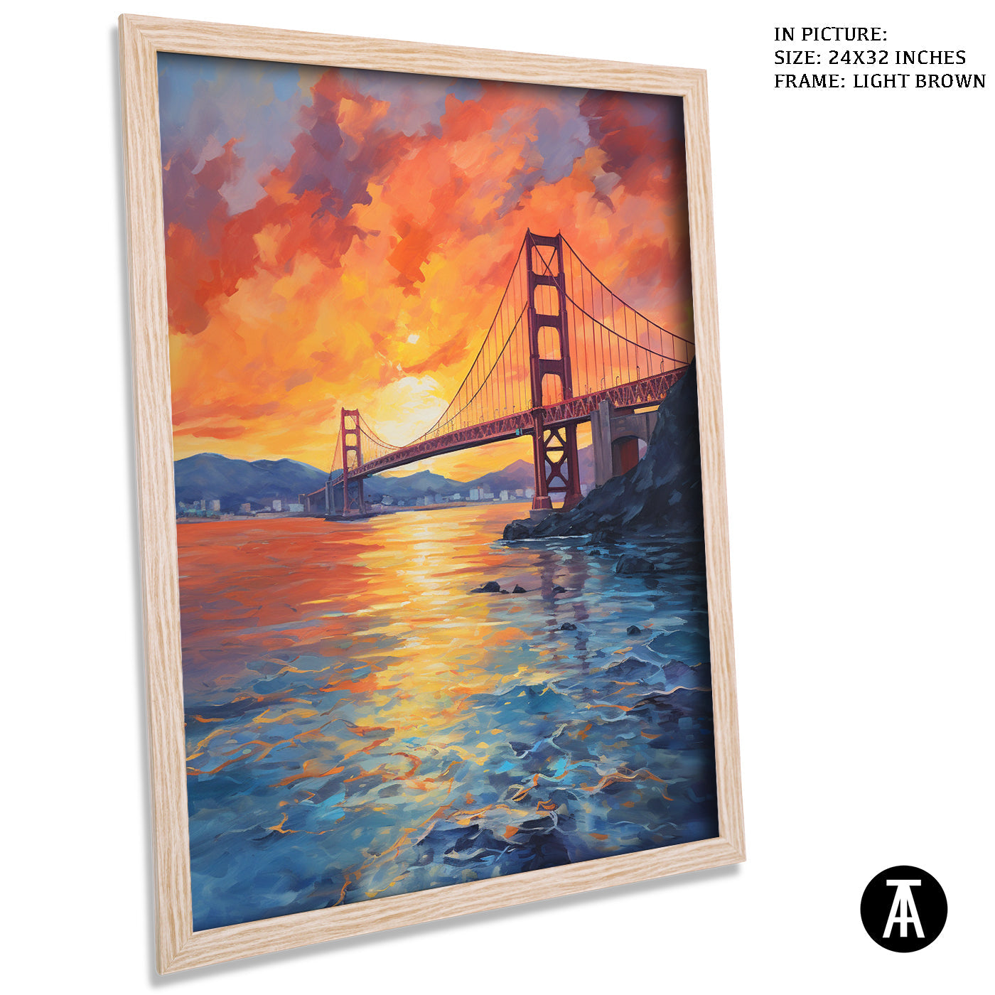 Artwork in Dark Brown Frame