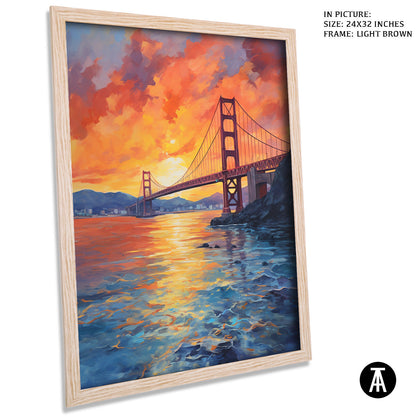Artwork in Dark Brown Frame