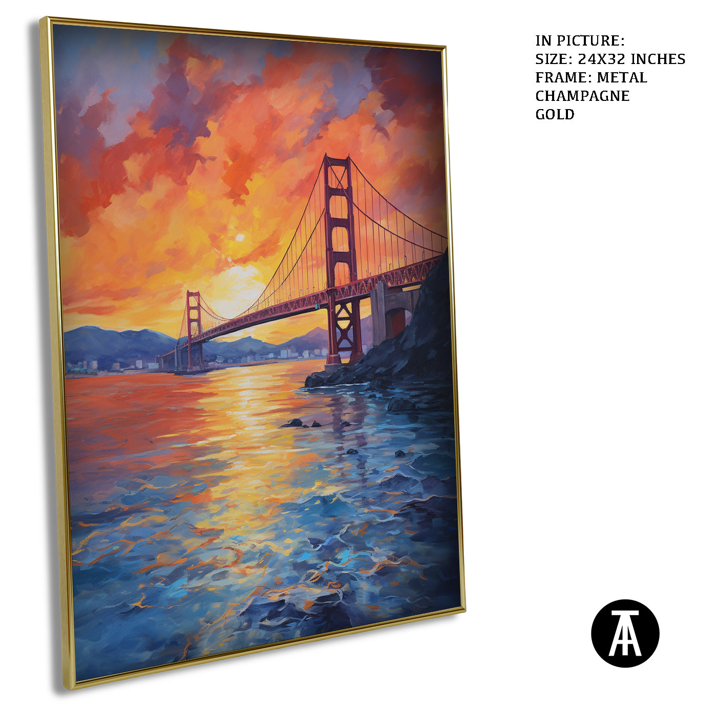 Artwork in Light Brown Frame