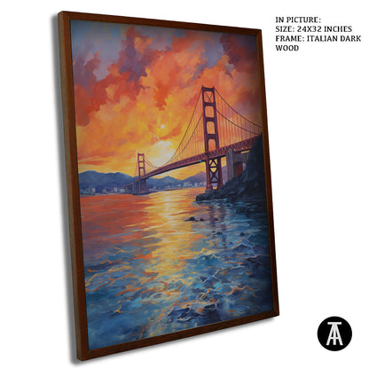 Artwork in Dark Wood Frame