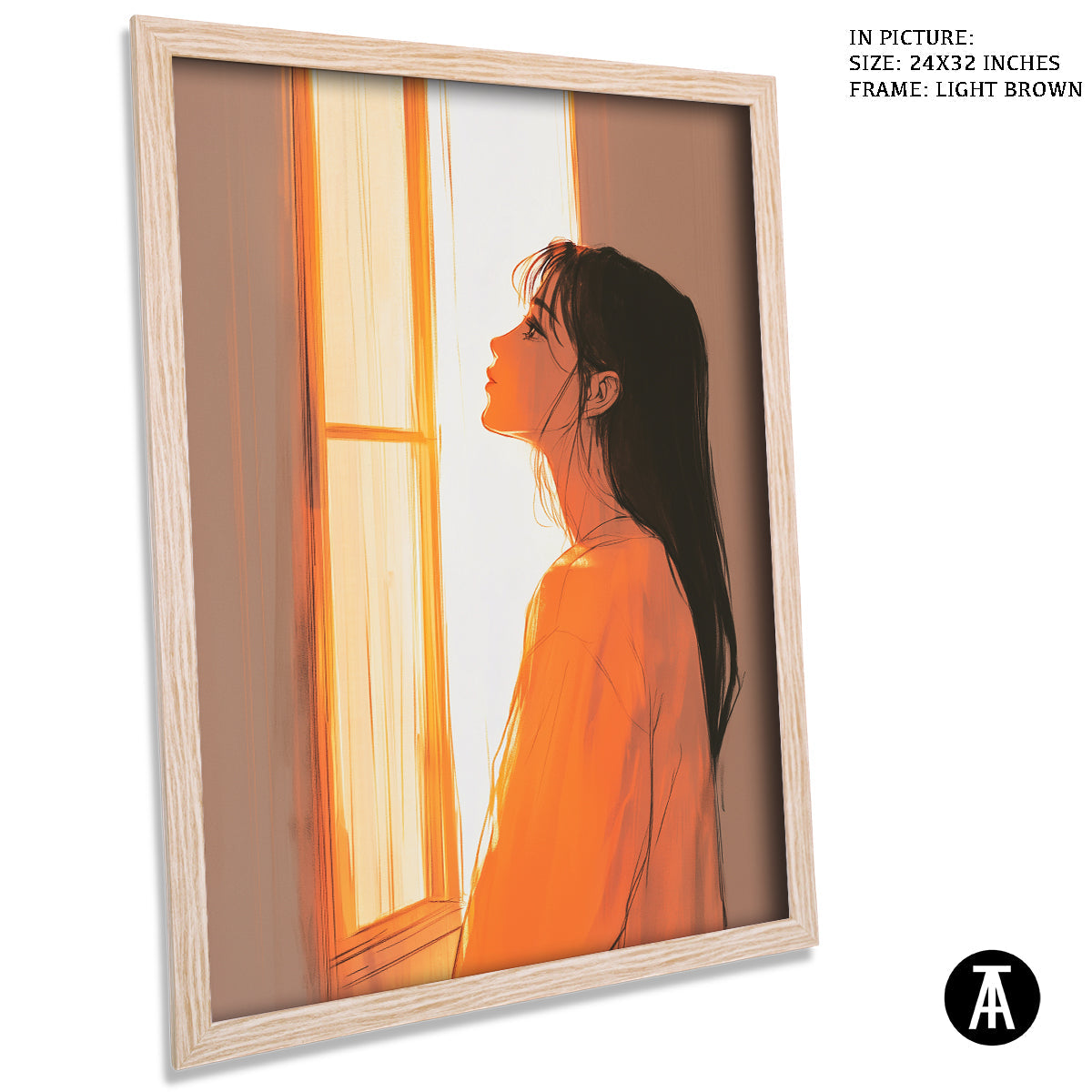 Artwork in Dark Brown Frame