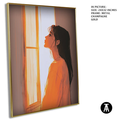 Artwork in Light Brown Frame