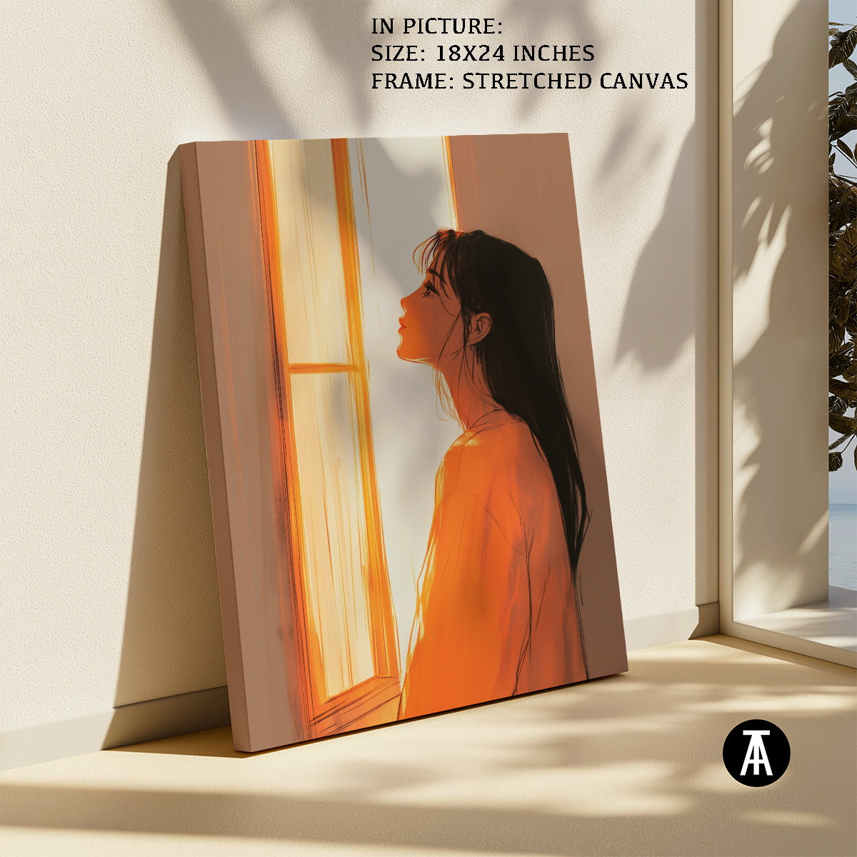 Artwork in Natural Wood Frame