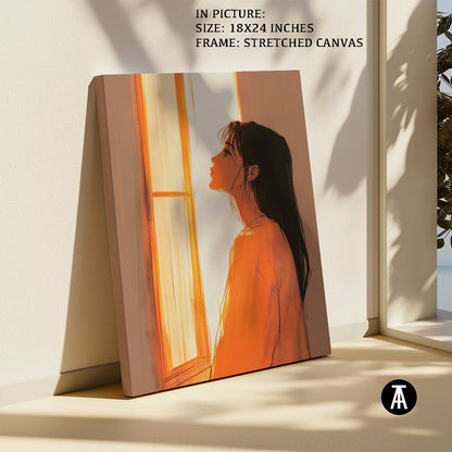 Artwork in Natural Wood Frame